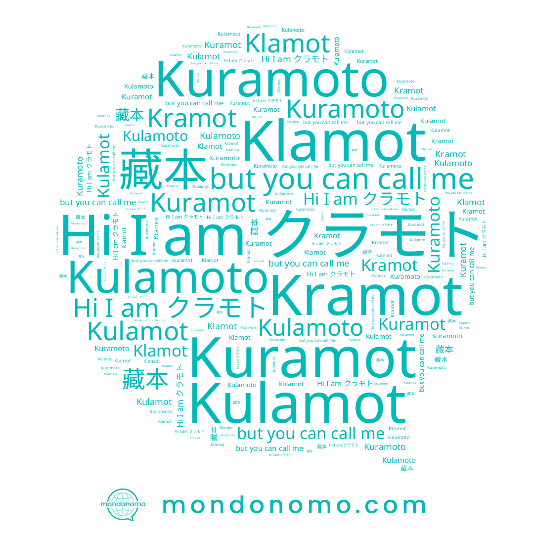 name Kuramoto, name Kramot, name Kulamoto, name Kuramot, name クラモト, name 藏本, name Kulamot, name Klamot