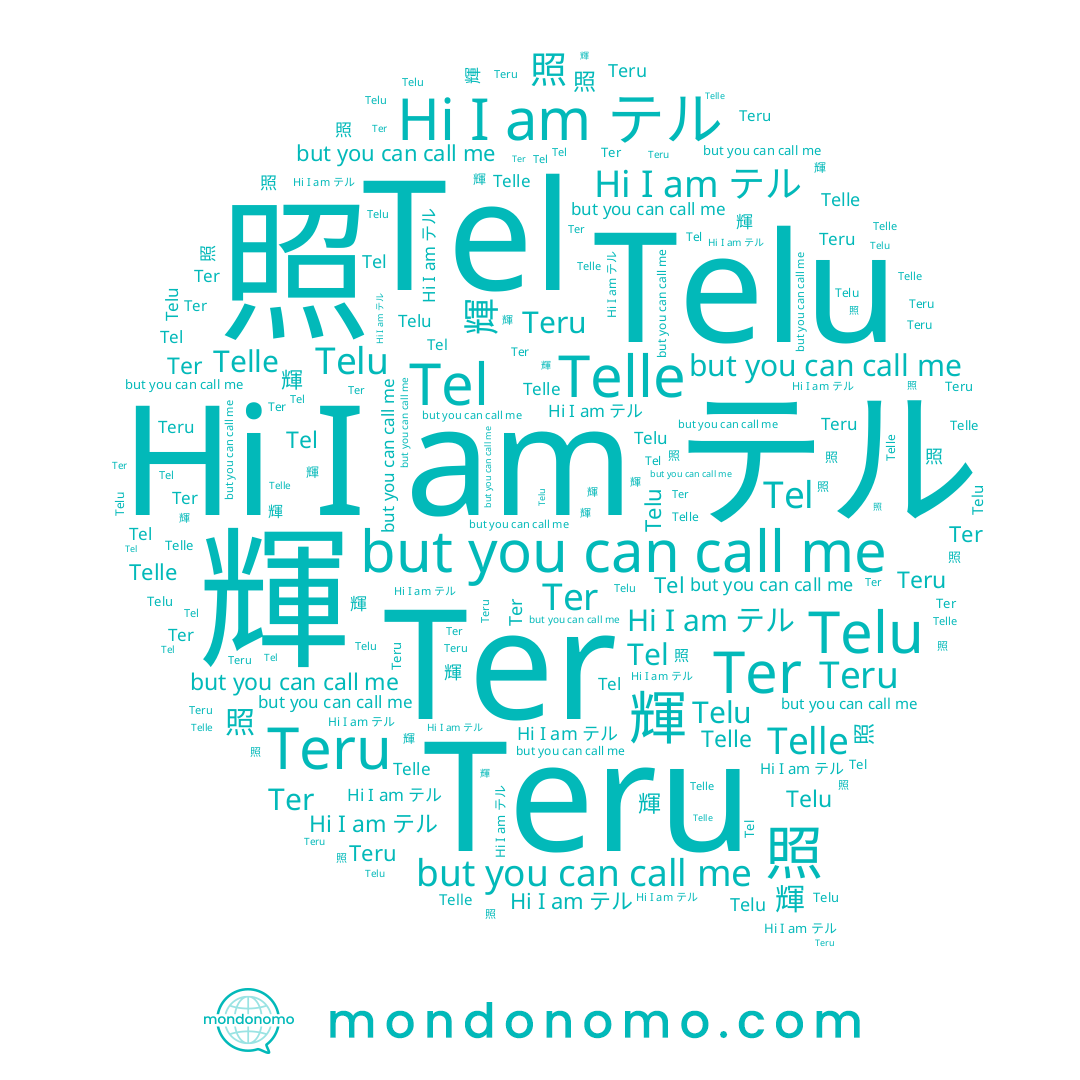 name テル, name Teru, name Ter, name Telle, name 照, name 輝, name Telu