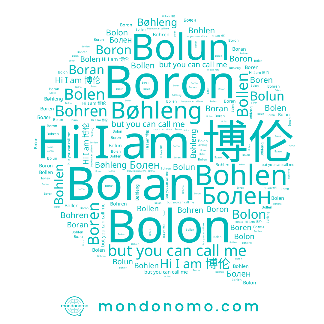 name Болен, name Bolen, name Bohlen, name Bøhleng, name Bollen, name Bolun, name Boren, name Bohren, name 博伦, name Boran, name Bolon, name Boron