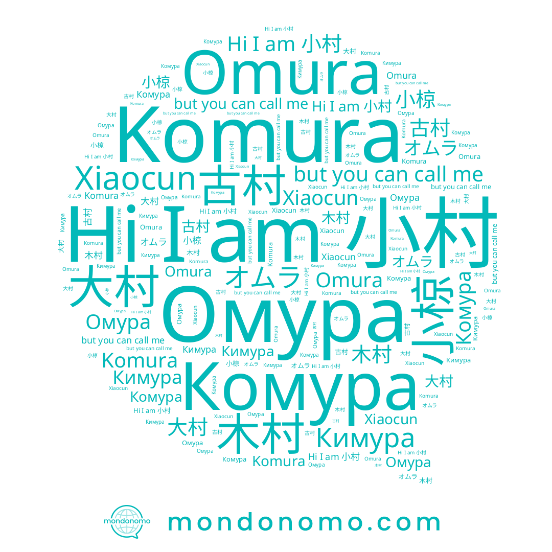 name Кимура, name Омура, name Комура, name 大村, name 古村, name Komura, name 小椋, name オムラ, name 木村, name 小村, name Xiaocun, name Omura