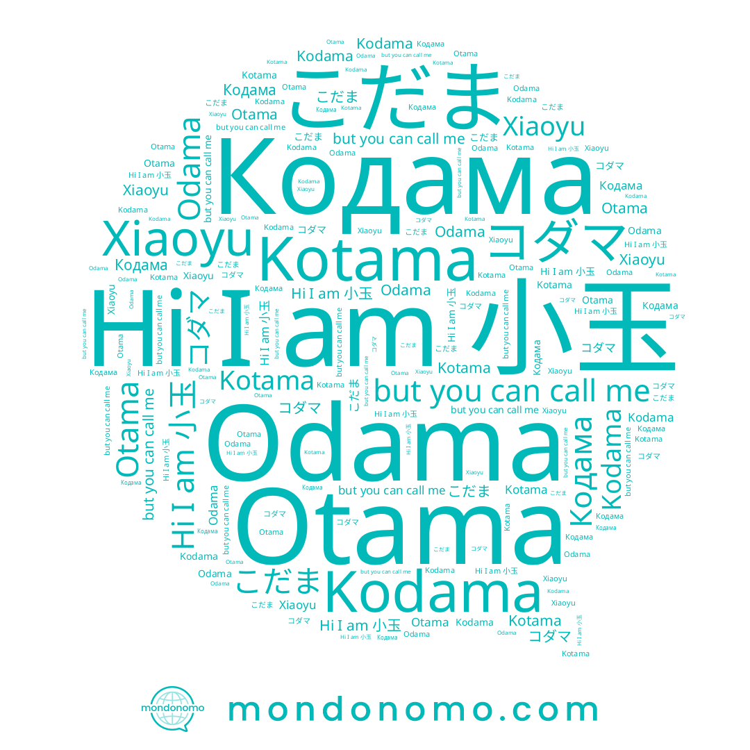 name 小玉, name Kotama, name Xiaoyu, name Кодама, name コダマ, name Odama, name Kodama, name こだま