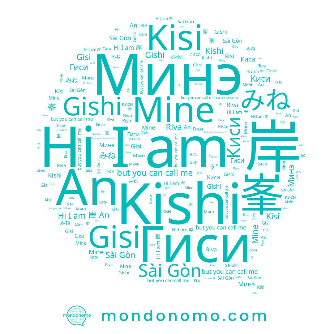 name Mine, name An, name Kishi, name 岸, name Gishi, name Kisi, name Riva, name Киси, name Минэ, name みね, name Gisi, name 峯
