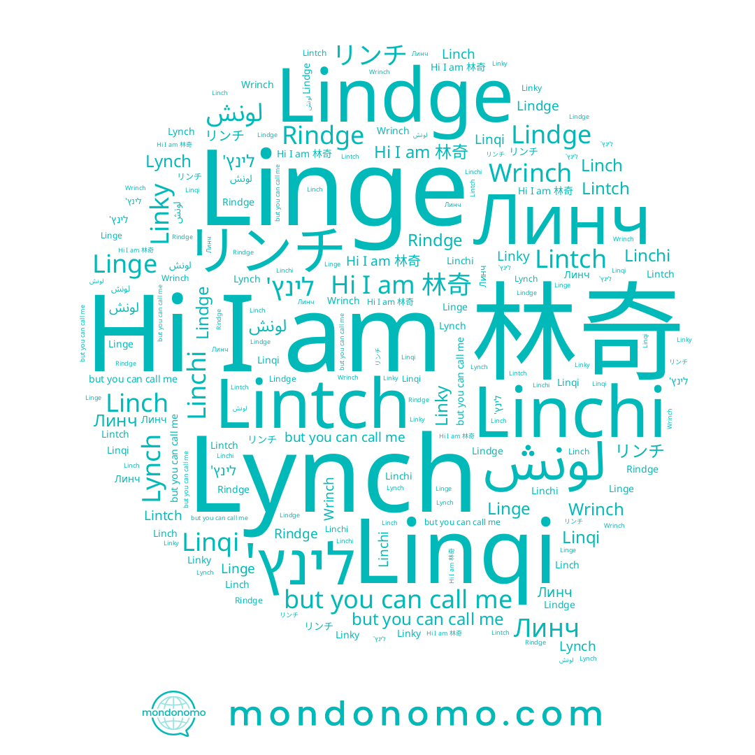 name Linky, name Linchi, name Линч, name Lynch, name Lintch, name לינץ', name Linch, name Linge, name Wrinch, name 林奇, name لونش, name リンチ, name Rindge, name Linqi, name Lindge