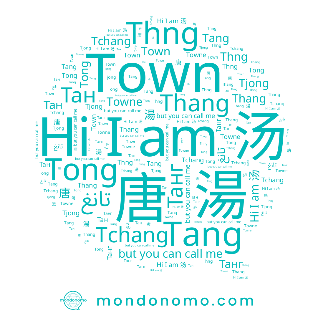 name تانغ, name Танг, name Tchang, name Towne, name Tjong, name Thng, name Tang, name Тан, name Tong, name Thang, name 唐, name 湯, name 汤, name Town