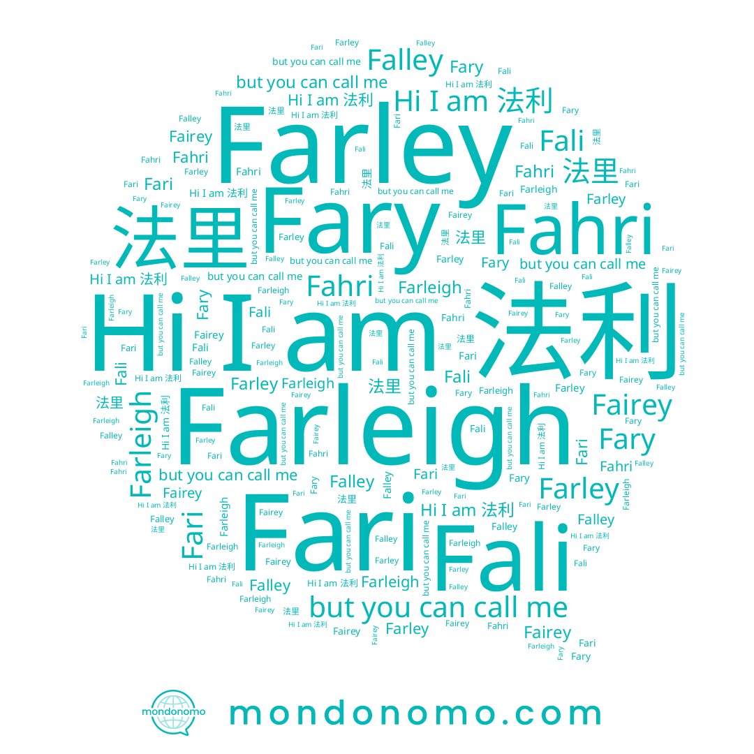 name 法里, name Fary, name Fari, name Fairey, name Fahri, name Fali, name Falley, name Farleigh, name Farley, name 法利