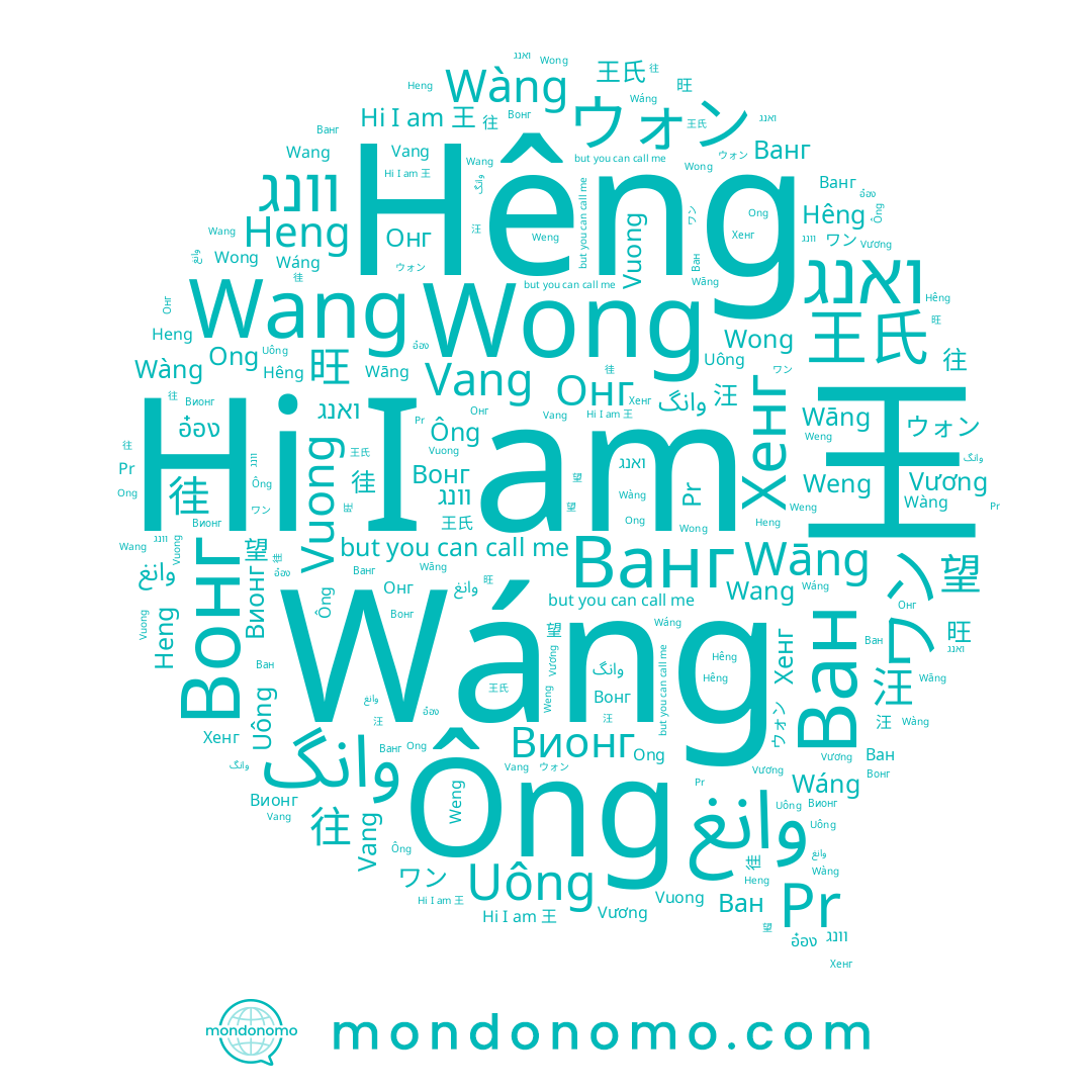 name وانغ, name Онг, name 王氏, name Vuong, name Вионг, name Хенг, name 汪, name Weng, name 旺, name 왕, name Vang, name Wong, name อ๋อง, name וונג, name Ван, name ואנג, name Wáng, name Вонг, name ウォン, name Wàng, name Wang, name Vương, name وانگ, name 望, name Ванг, name Uông, name 徍, name Heng, name Ông, name 王, name 往, name Ong, name ワン, name Wāng