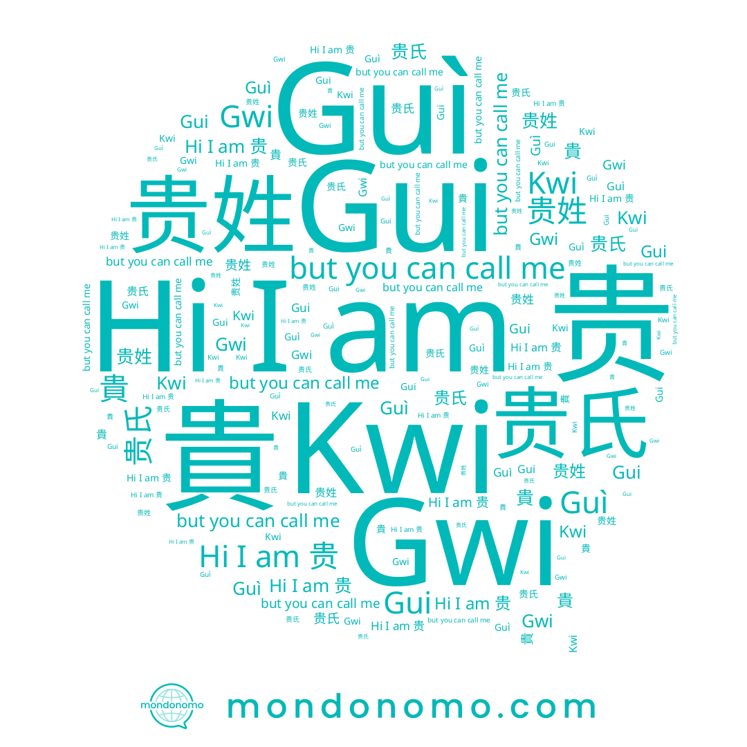 name Gwi, name 貴, name 贵姓, name 贵氏, name Kwi, name Gui, name 贵