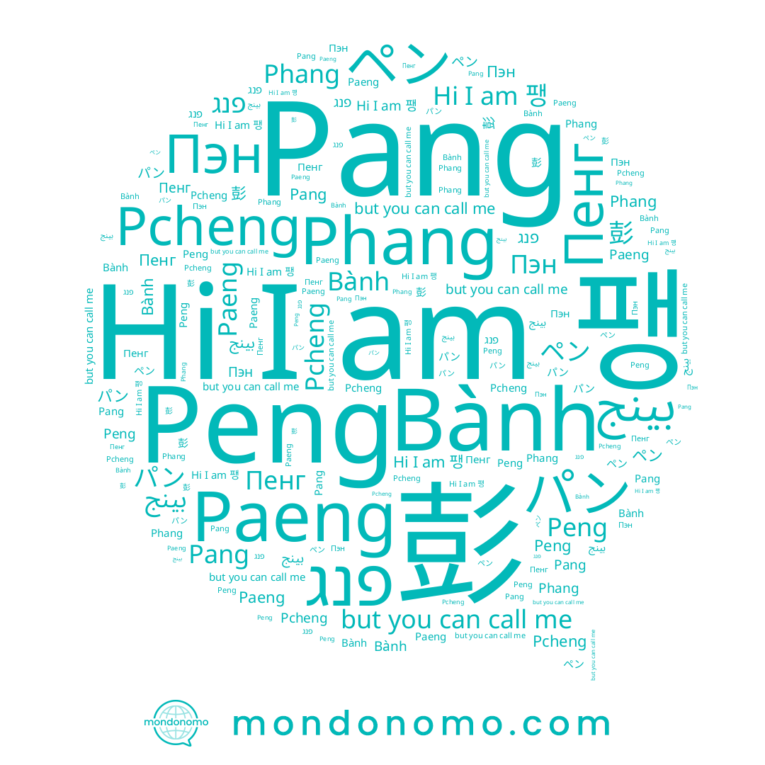 name Phang, name 彭, name Pcheng, name Пенг, name パン, name ペン, name Pang, name Bành, name Peng, name Пэн, name פנג, name 팽, name Paeng, name بينج