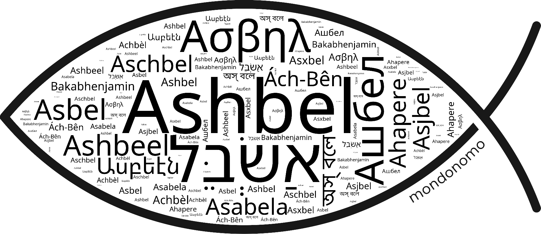 Name Ashbel in the world's Bibles