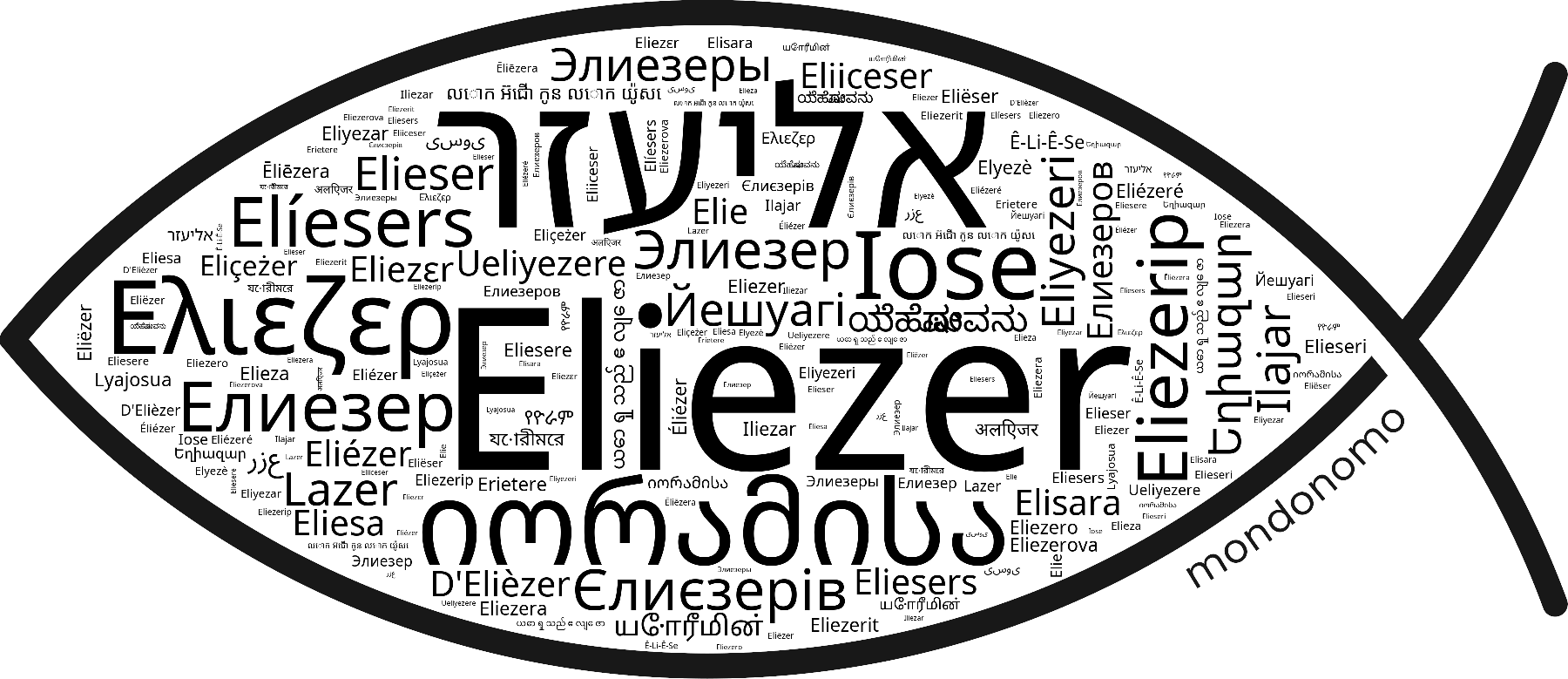Name Eliezer in the world's Bibles