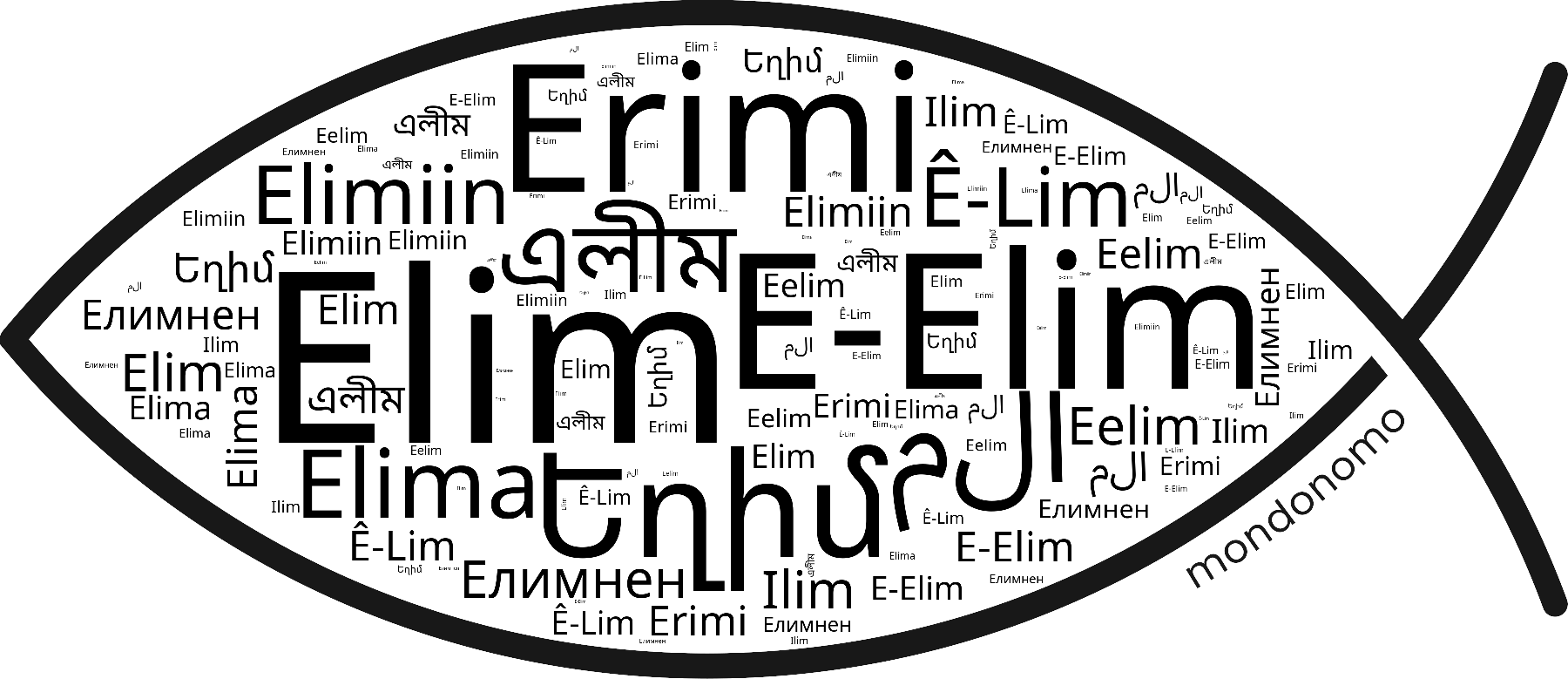 Name Elim in the world's Bibles