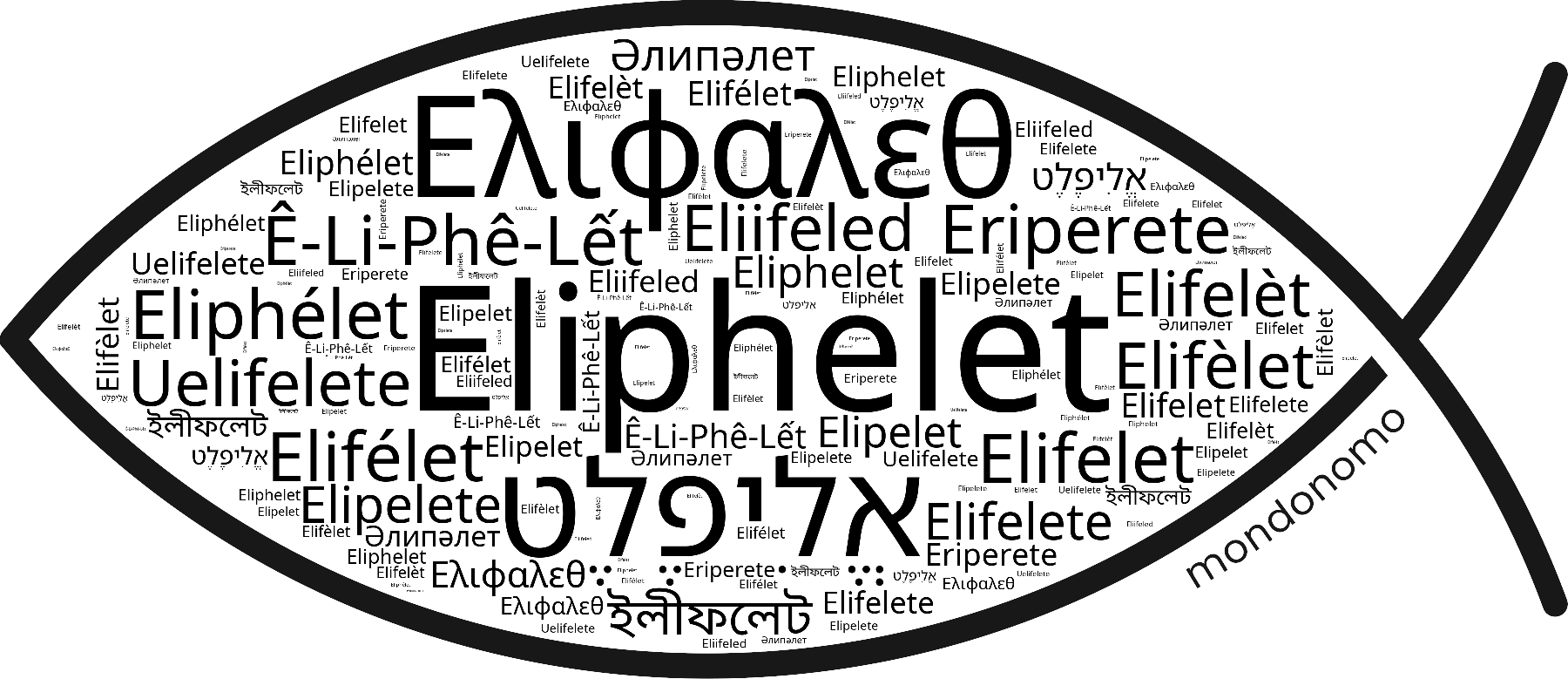 Name Eliphelet in the world's Bibles