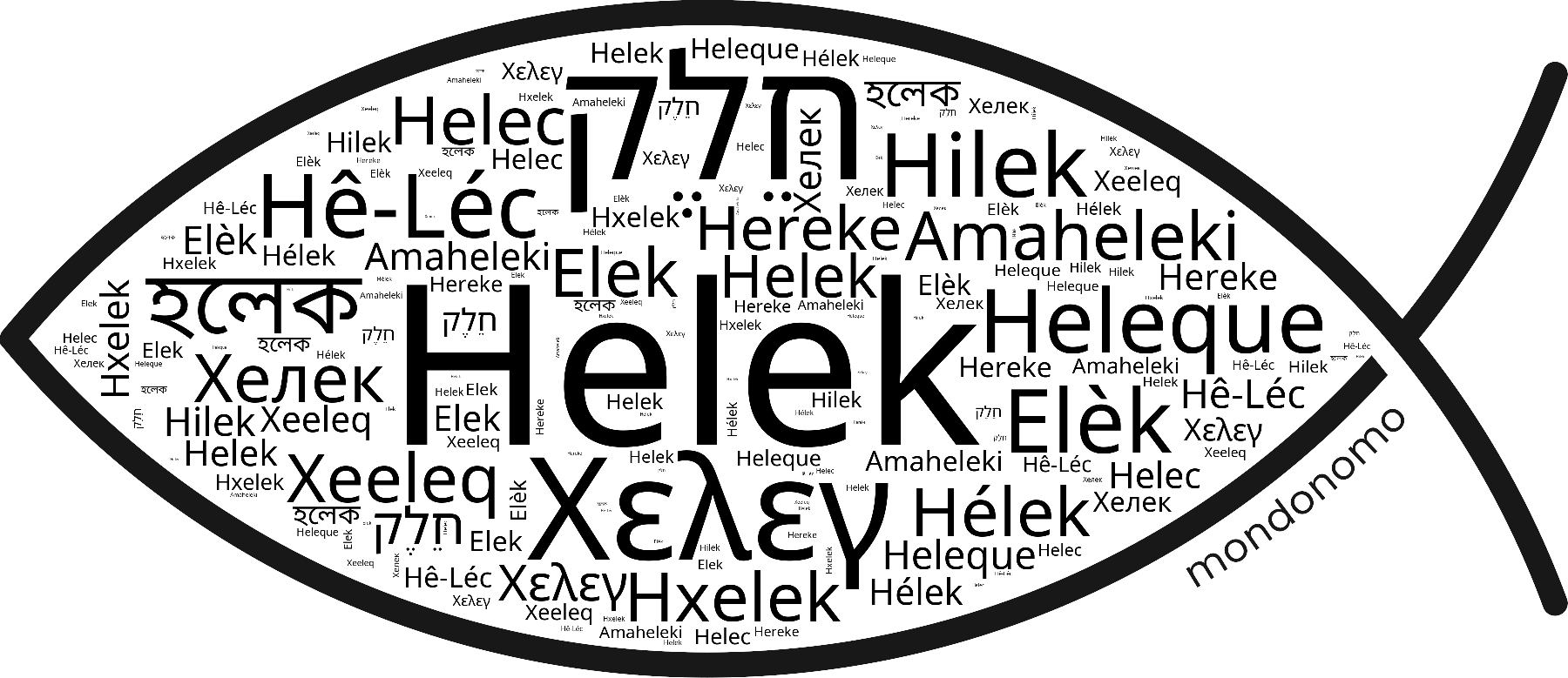 Name Helek in the world's Bibles