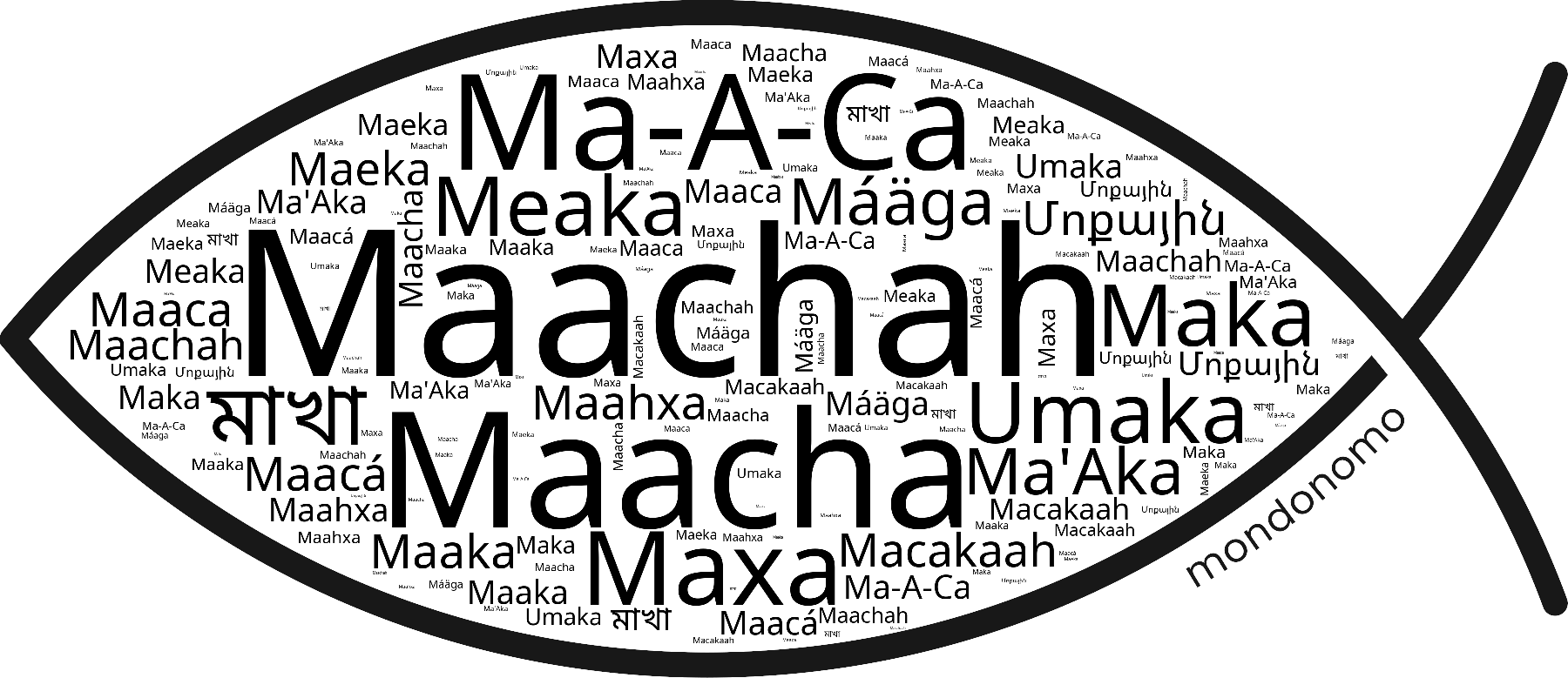 Name Maachah in the world's Bibles