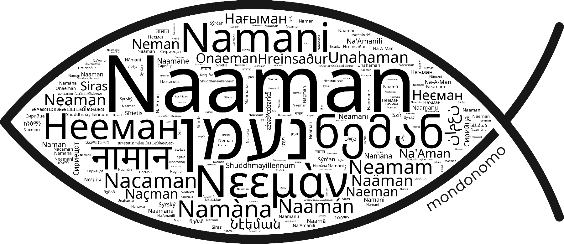 Name Naaman in the world's Bibles