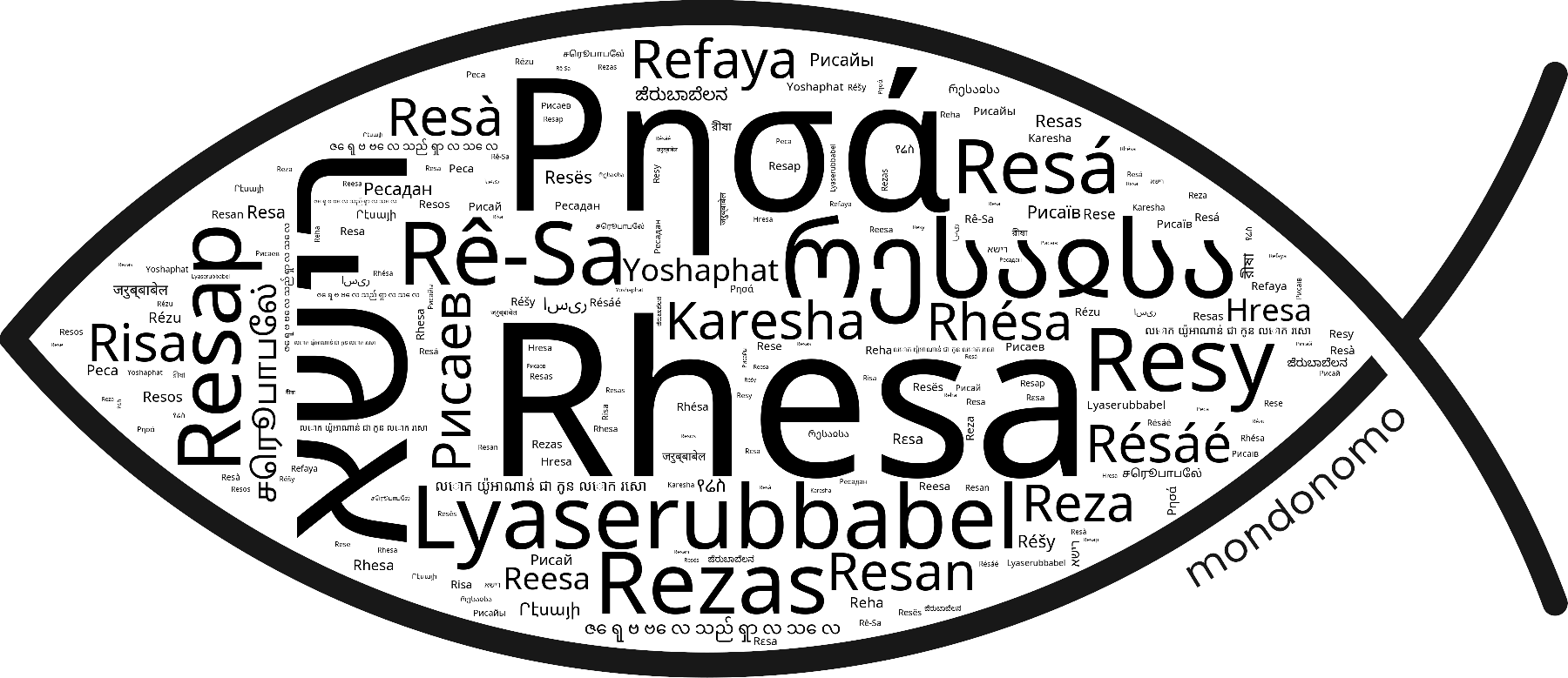 Name Rhesa in the world's Bibles