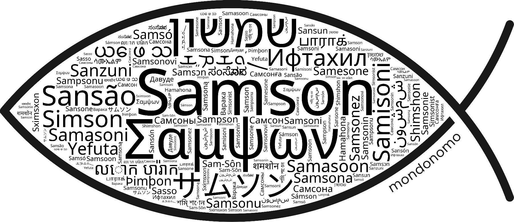 Name Samson in the world's Bibles