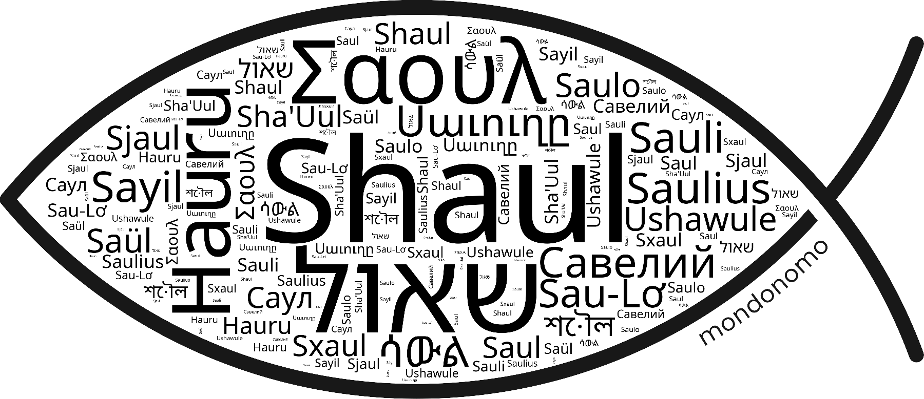 Name Shaul in the world's Bibles