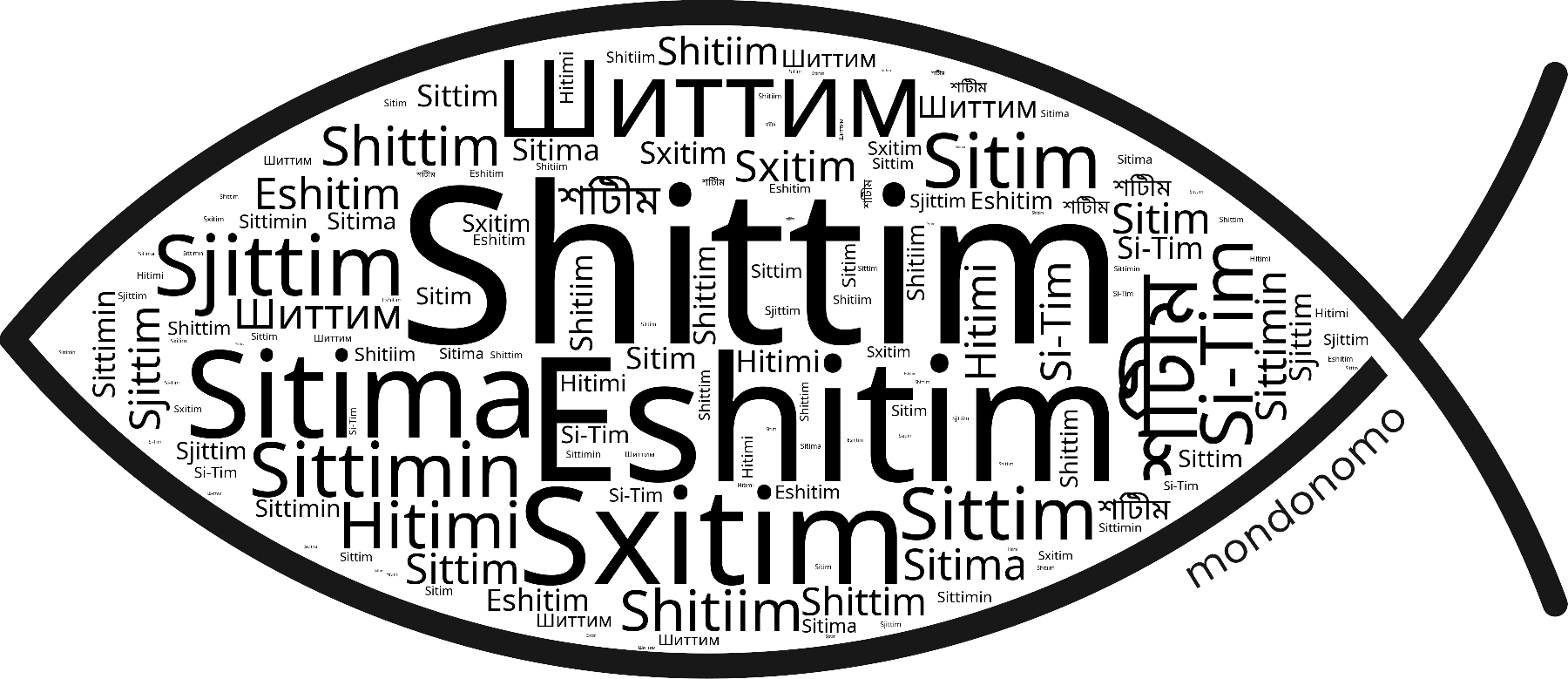 Name Shittim in the world's Bibles