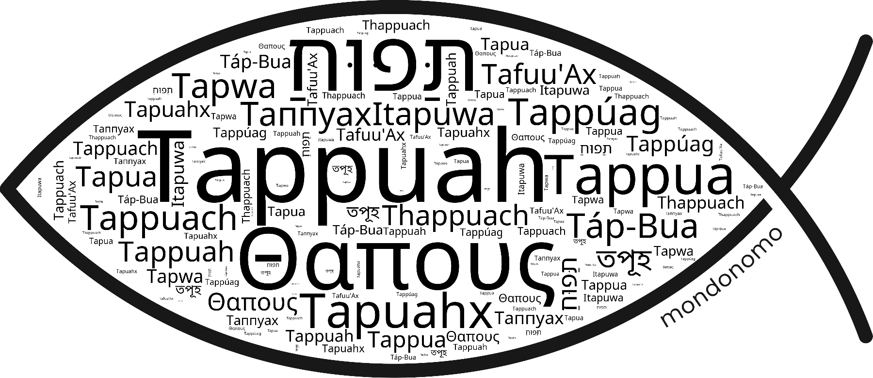 Name Tappuah in the world's Bibles