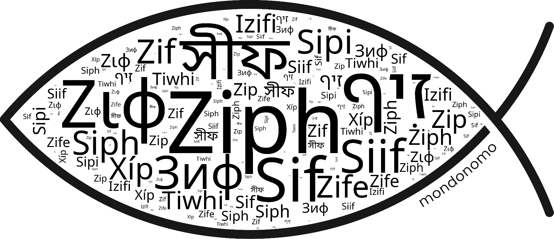 Name Ziph in the world's Bibles